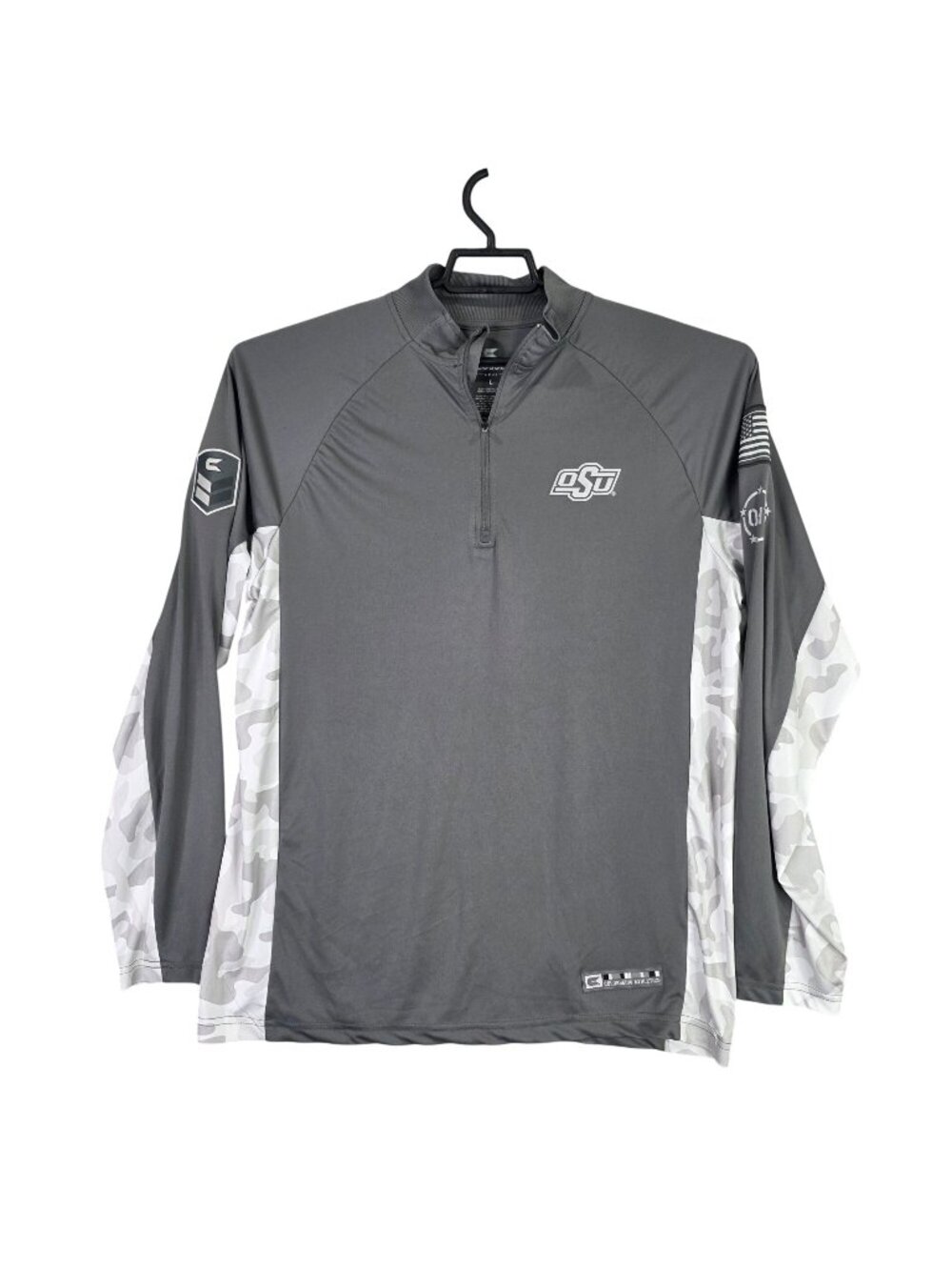 Mens Colosseum Athletics Oklahoma State University Gray 1/4 Zip Pullover Size L